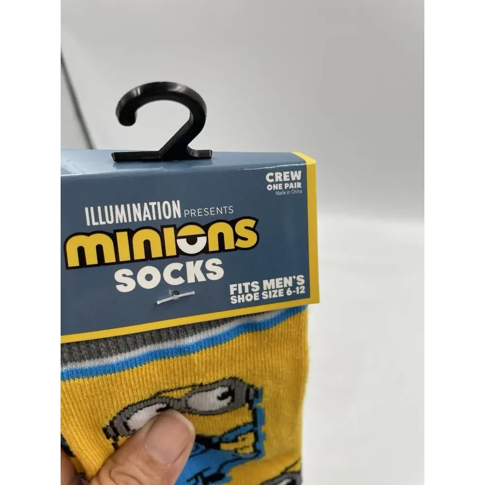 Minions Novelty Crew Socks Men's Shoe Size 6-12